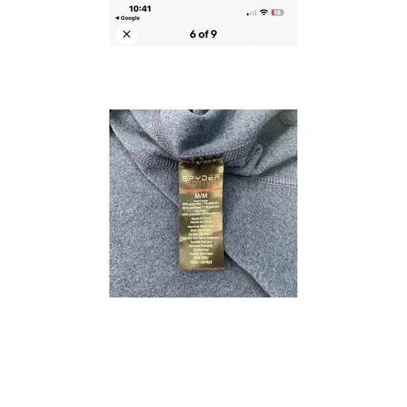 Spyder Active Men's Blue Heathered Long Sleeve Athletic Training Shirt M - Picture 4 of 5